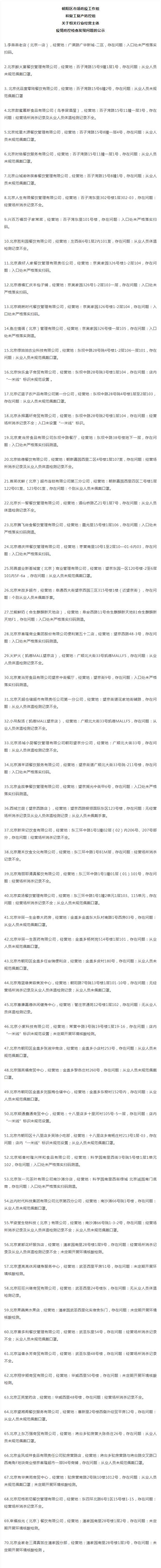 “北京朝阳”微信公众号公示名单截图。