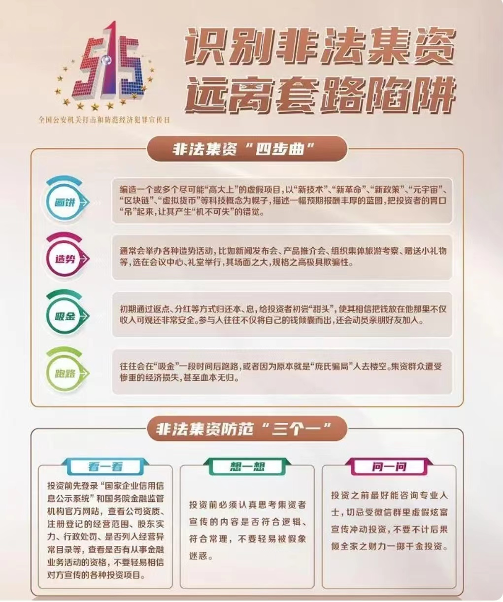 515经侦宣传日远离非法集资和传销鄱阳公安提醒您